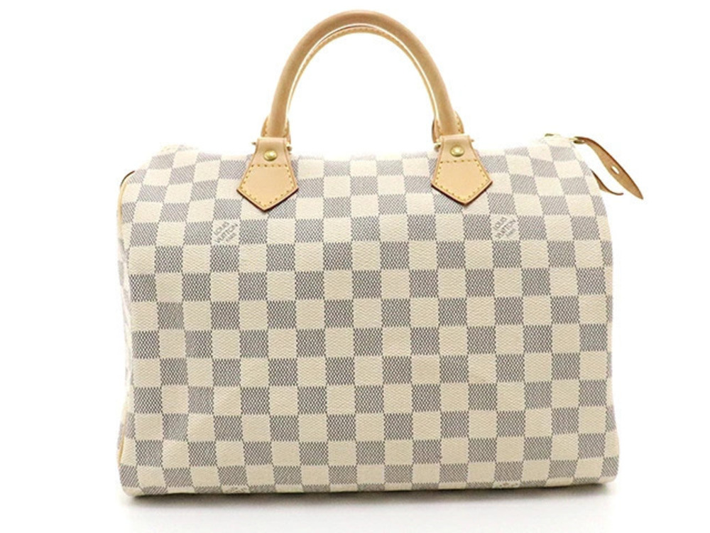 LOUIS VUITTON Speedy Handbag Damier Azur White